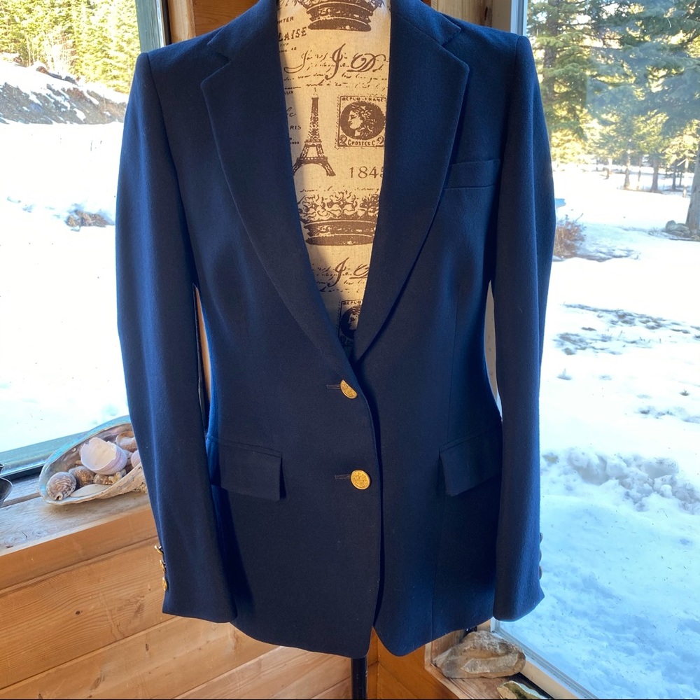 Beautiful Blue Wool Blazer Suit Jacket